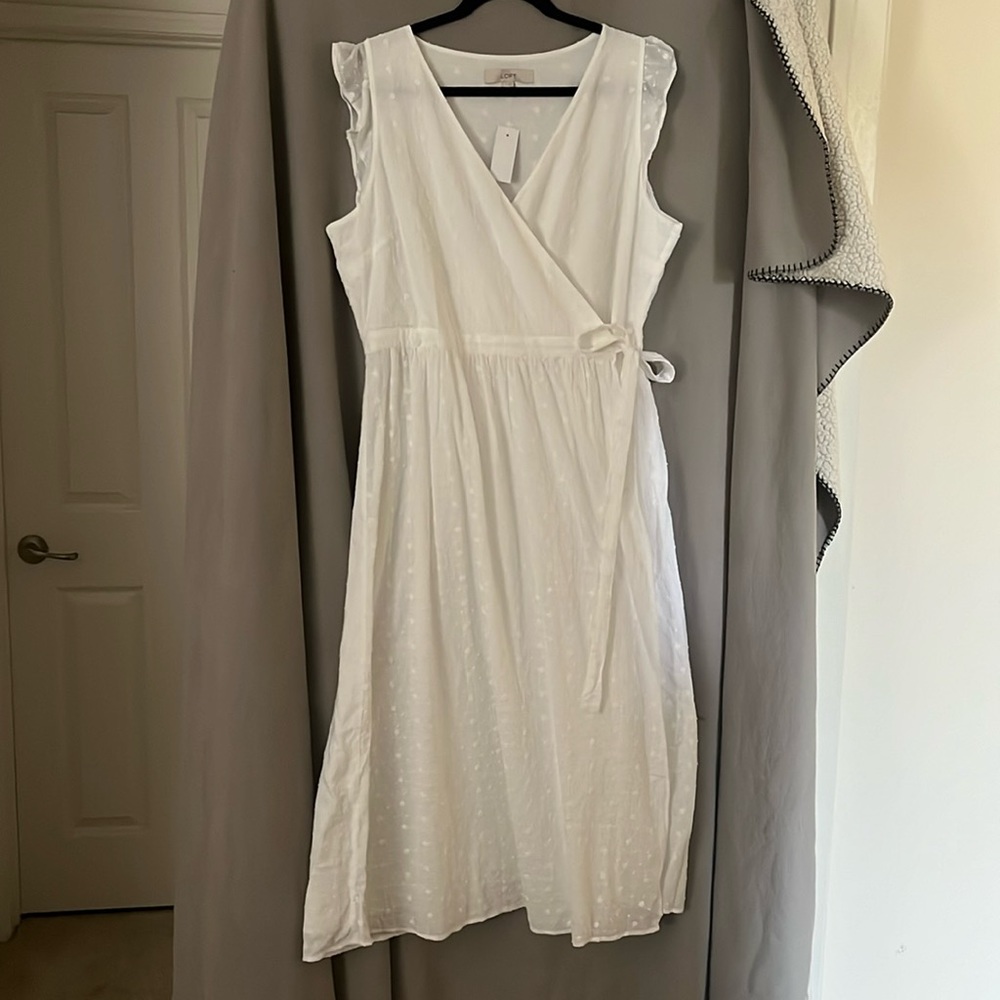 Loft White Wrap Dress